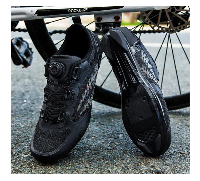 Scarpe da ciclismo MTB uomo donna T03 viola traspiranti, a sgancio rapido, per ciclismo su strada, sport outdoor, racing e allenamento