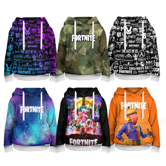 Fortnite cool helte-cosplay-hættetrøje til drenge, tegneserie-sweatshirt, børnetøj, forårs- og efterårsjakke til babyer, hættejakke til børn
