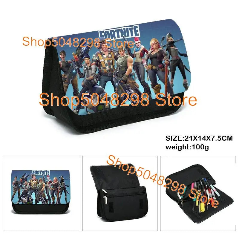 Conjunto de Mochila Fortnited 3PCS para Adolescentes e Estudantes, Saco de Viagem Fortress Night, Mochila Escolar 3D de Jogos Populares