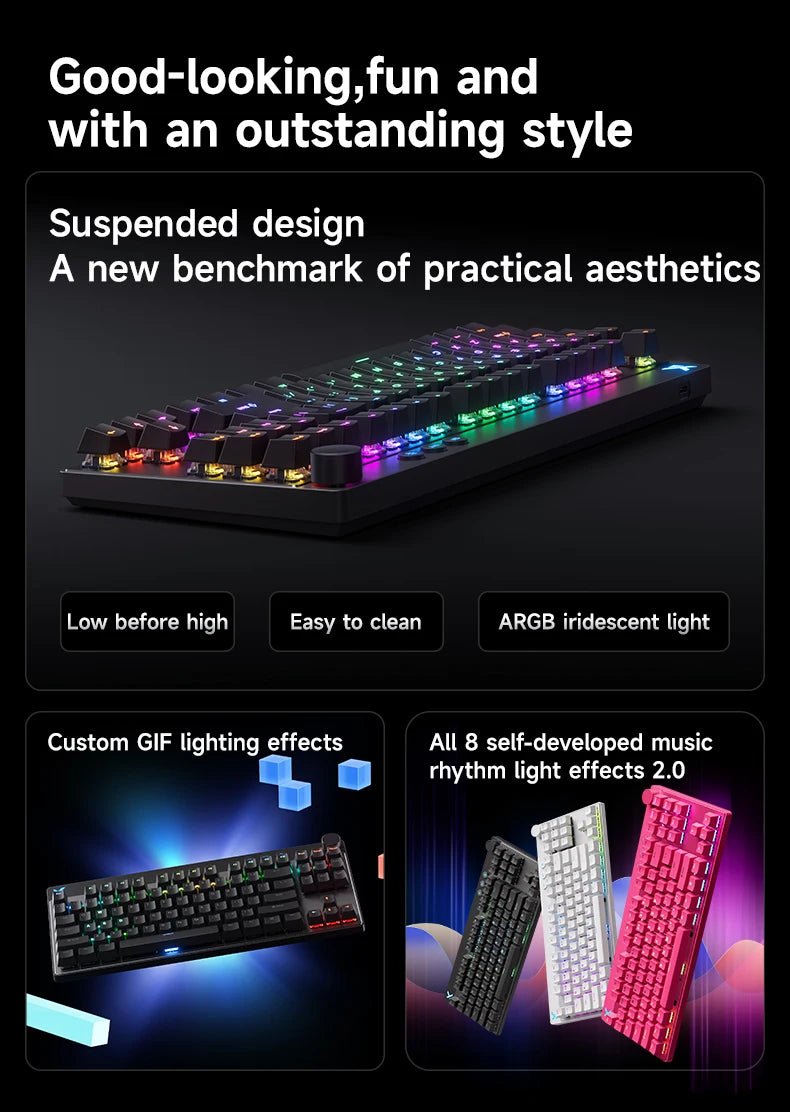 MCHOSE MIX87 Wired Gaming Keyboard Magnetic Switch Keyboard 8K+256K Esport 0.08ms Low Latency E-Sports Custom Gamer Accessories