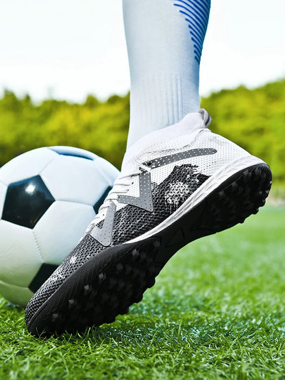 Scarpe da calcio professionali TF Broken Nail per adolescenti, resistenti, modello HighTops, scarpe da allenamento per adulti da esterno antiscivolo