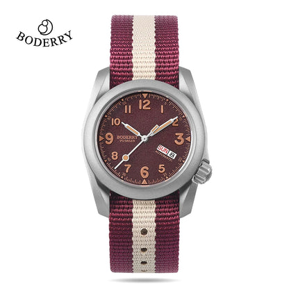 Boderry VOYAGER Field Watches Bronze Case Automatic For Seiko NH35 Watch 100M Waterproof Clock Military Vintage Wristwatch Mens