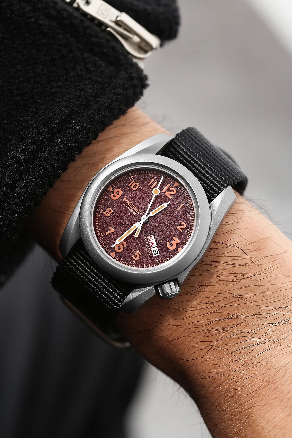 Boderry VOYAGER Field Watches Bronze Case Automatic For Seiko NH35 Watch 100M Waterproof Clock Military Vintage Wristwatch Mens
