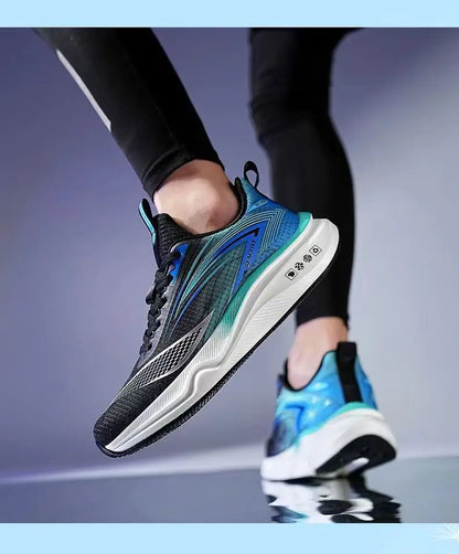 Men's Breathable Running Shoes Summer Hot Sale Of The Season Casual Sporty Fish Thread Soft Bottom Thick Heel Cross-Border St...