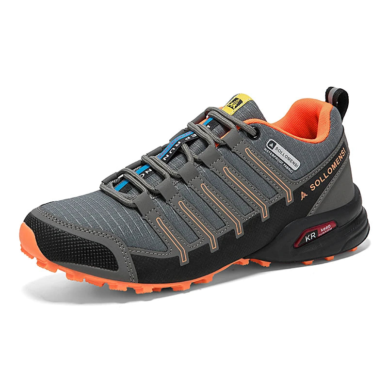 Men's Waterproof Hiking Shoes Outdoor Breathable Travel Walking Shoes Tactical Training Shoes Comfortable Lockless Cycling Shoes