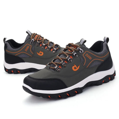 Autumn And Winter Models, Men's Waterproof Hiking Shoes, Outdoor PU Leather Sports Shoes, Wear-Resistant,  Walking, Tactical