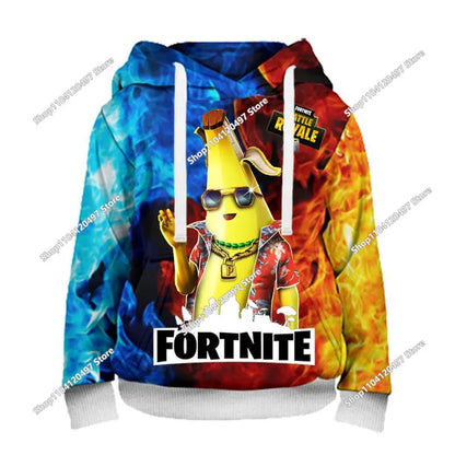 Sweatshirts com Capuz Fortnite 2025 Novas com Impressão 3D para Homem, Hoodie Harajuku de Manga Comprida, Sweatshirt Oversized Unissexo para Cosplay