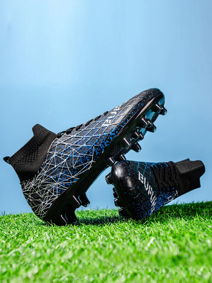 AG /FG Athletic Soccer cleats PU Fabric Comfort Upper TPU Anti-slip Long Studs Sole Reliable Quality Adult Kids Training Shoes