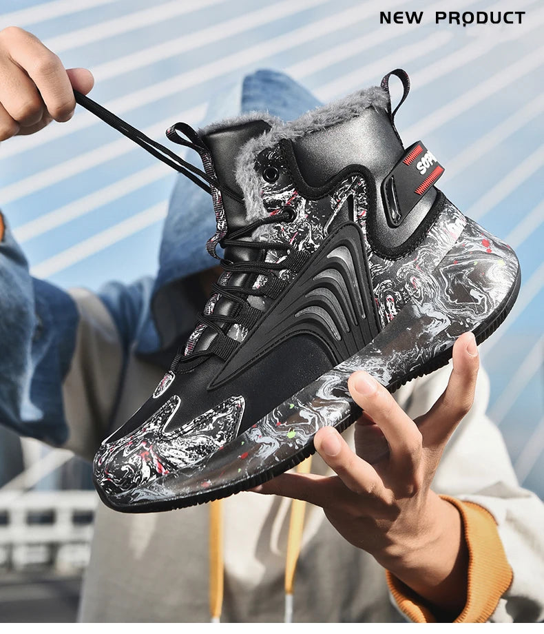 men boots 2025 New Winter Slippers Warm Men Shoes Waterproof Non-Slip Plush Sneakers Male tenis shoes Boots Men Sneakers Winter