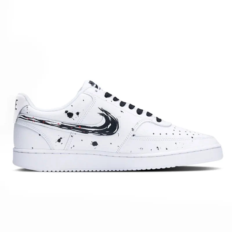 Custom Sneakers Nike Court Vision 1 Low Ink Wash Chinese Style Splatter Wear-Resistant Men's Skate Shoes