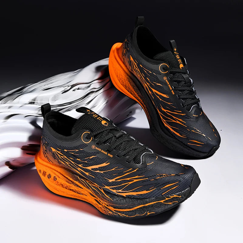 New Men's Carbon Plate Sneakers Outdoor Soft Sole Mesh Sports Shoes Running Shoes Light Anti-Slip Casual Couple Tennis Shoes