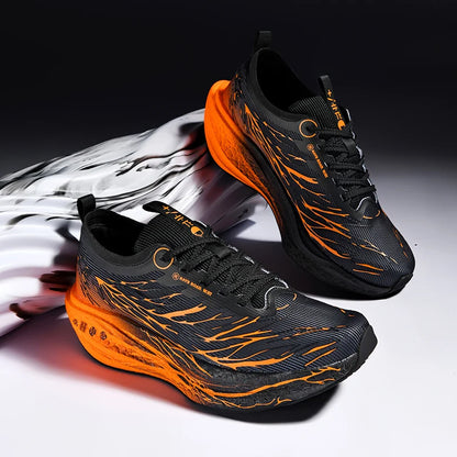 New Men's Carbon Plate Sneakers Outdoor Soft Sole Mesh Sports Shoes Running Shoes Light Anti-Slip Casual Couple Tennis Shoes