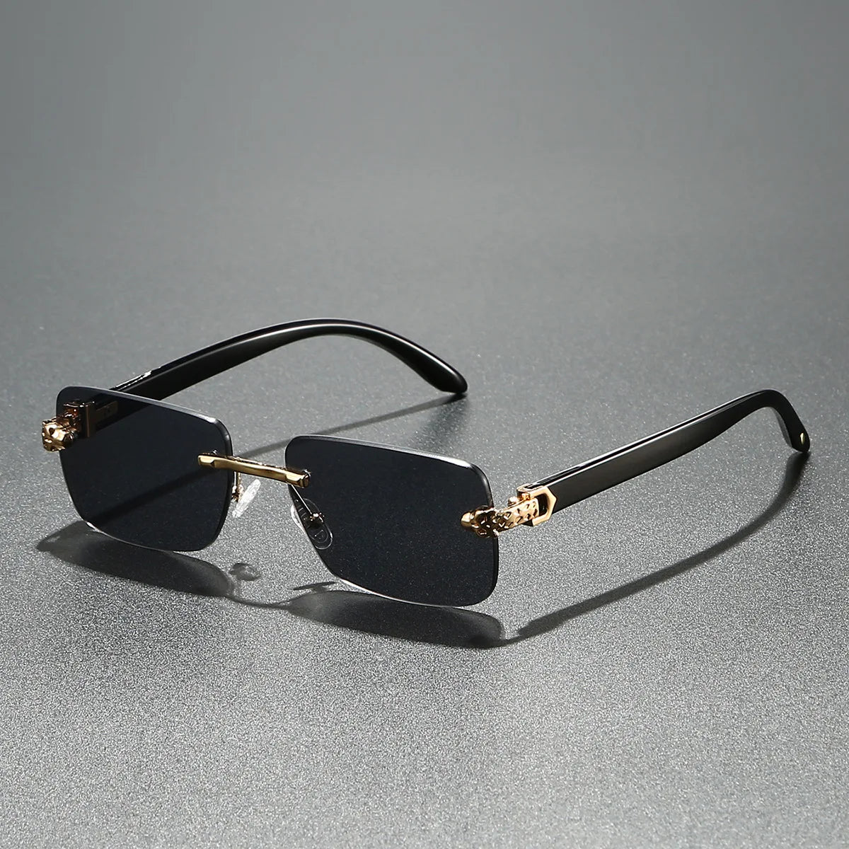Gafas de sol vintage rectangulares y ovaladas para mujer y hombre, con montura metálica y lentes transparentes