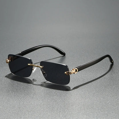 Gafas de sol vintage rectangulares y ovaladas para mujer y hombre, con montura metálica y lentes transparentes