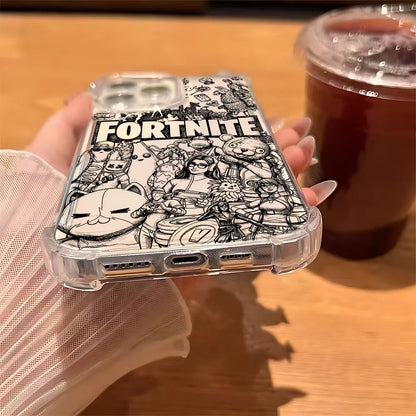 Capa de telemóvel Fortnite para Samsung Galaxy S26 S25 S24 S23 S22 S21 S20 Edge FE Ultra Plus 4G 5G, em TPU transparente antiqueda