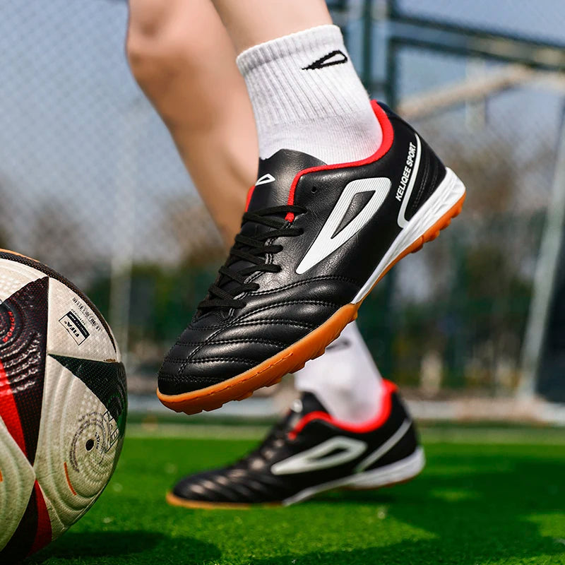 Hot Sale Best-selling Unisex Youth Football Boots Turf Cleats Anti-slip Breathable Leather Upper Lightweight Durable Soccer Trai