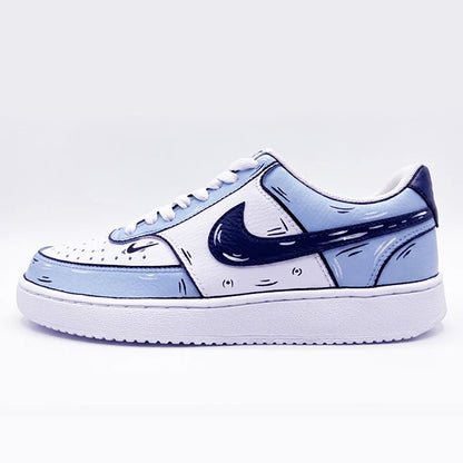 Custom Sneakers Custom Sneakers NIKE COURT VISION  Messy Line Design Couple Matching Shoes Unisex Low-Top Skate  retro shoes