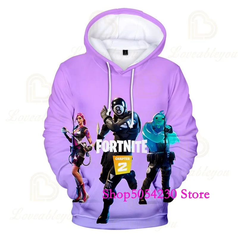 Fortnite Season 2 Boys and Kids Hoodies Cartoon Casual Sweatshirts Battle Game Heroes Print Polyester Autumn Girls Pullovers
