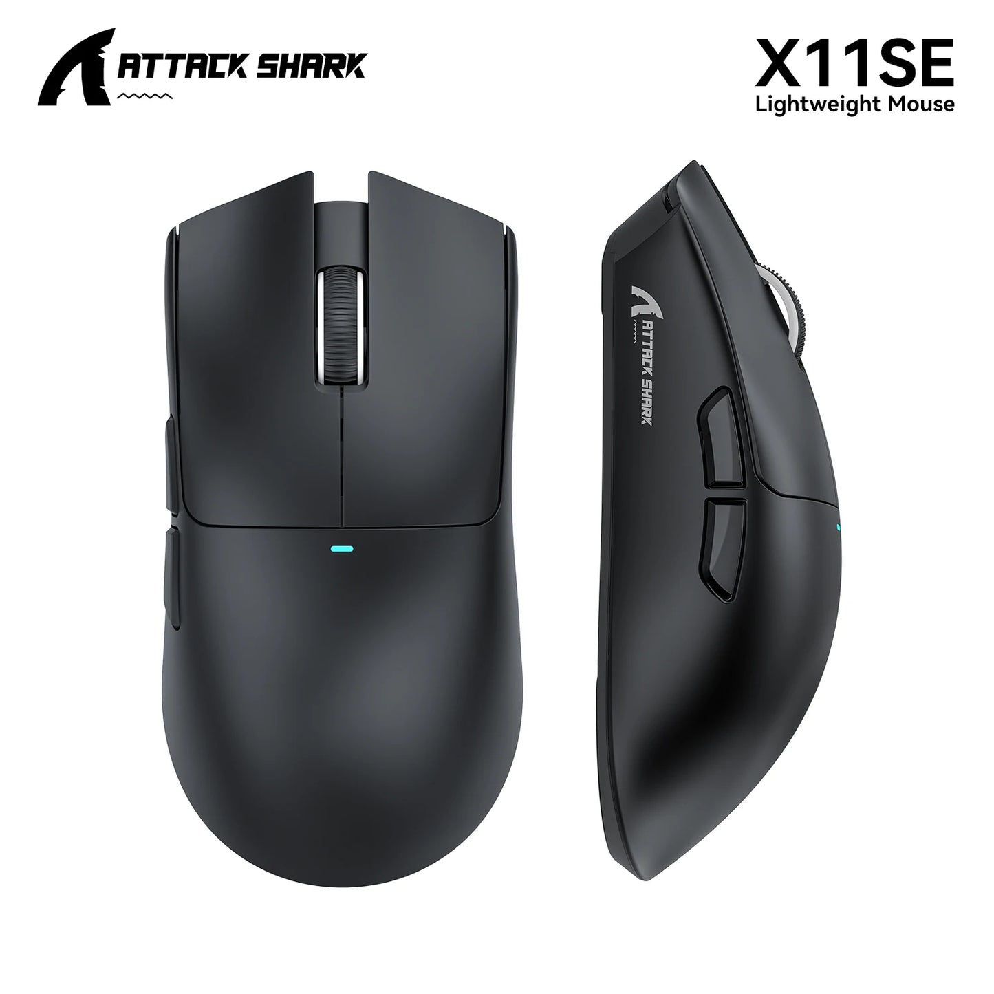 Rato gaming ATTACK SHARK X11 e rato sem fios X11 SE 22000 DPI, sensor PAW3311, BT/2.4G/com fios, leve 59g, 2000W cliques