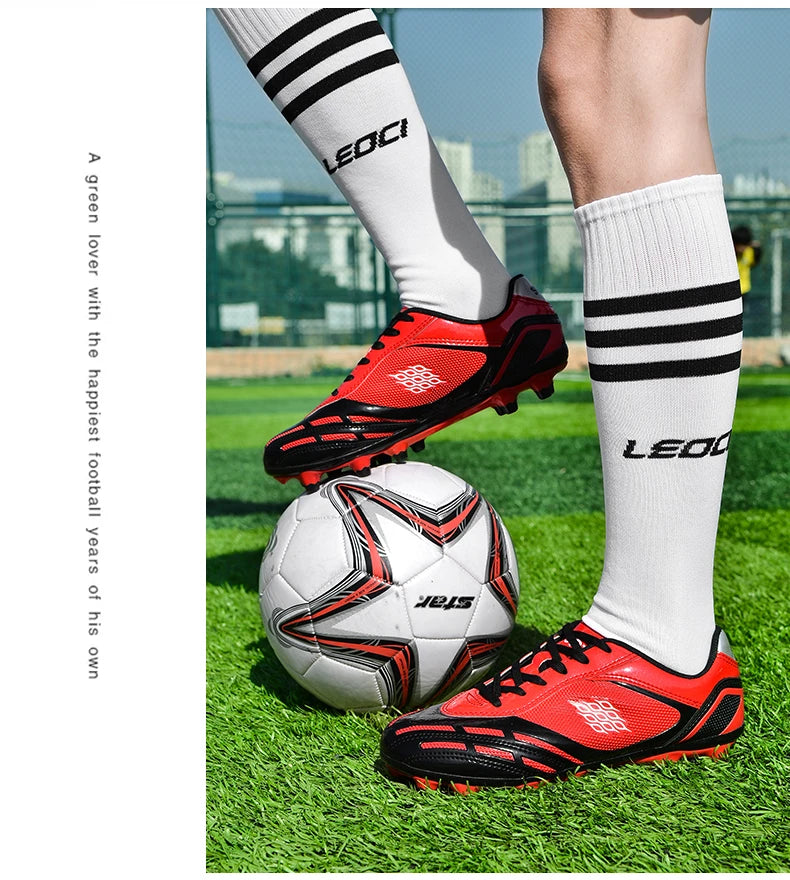 Soccer Shoes Men Turf Football Boots Fashion Firm Ground Studs Anti Slip Boy Sneakers Original Outdoor Field Training Trainers