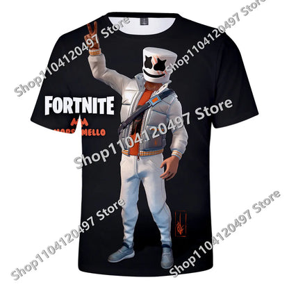 Japanese Anime Fortnite Summer T-shirt for Men Women Battle Royale Short-Sleeved Casual Comfortable Loose Harajuku Streetwear