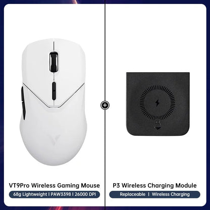 Rapoo VT9PRO PAW3398 Wireless Gaming Mouse 68g Wired Programmable Ergonomic Mice 26000DPI Type C Rechargeable PC Gamer Accessory