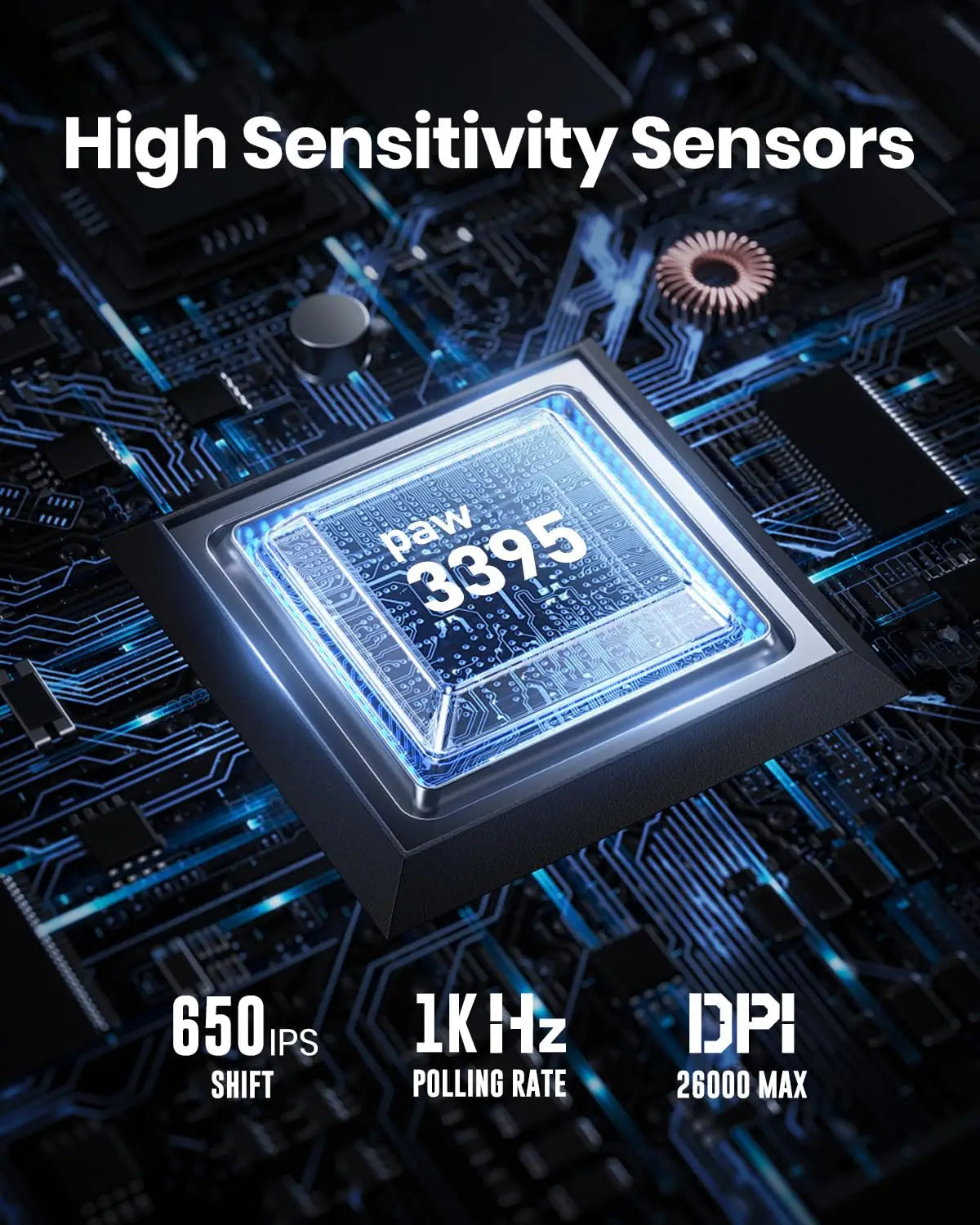GravaStar Mercury M1 Pro Wireless Gaming Mouse  26000DPI Wired / 2.4GHz / Bluetooth GLOWSYNC RGB