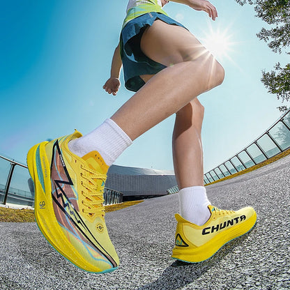Men Running Shoes Carbon Board Specialty Marathon Sports Breathable Lightweight Women's Comfortable Nonskid Chunta Sneakers