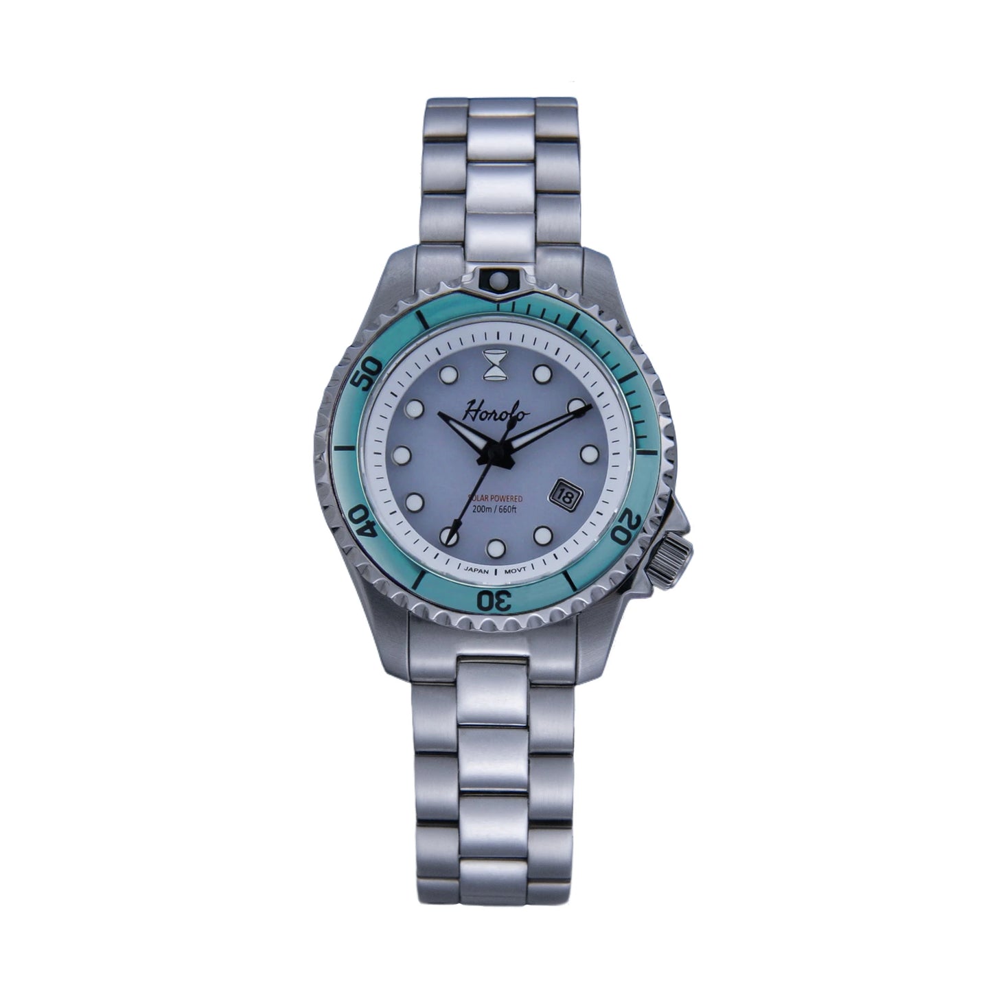 Horolo Women' Watches Japan Solar Movement 30mm Luminous Water Resistant Sapphire stainless steel Luxury Watch Gift For Wife