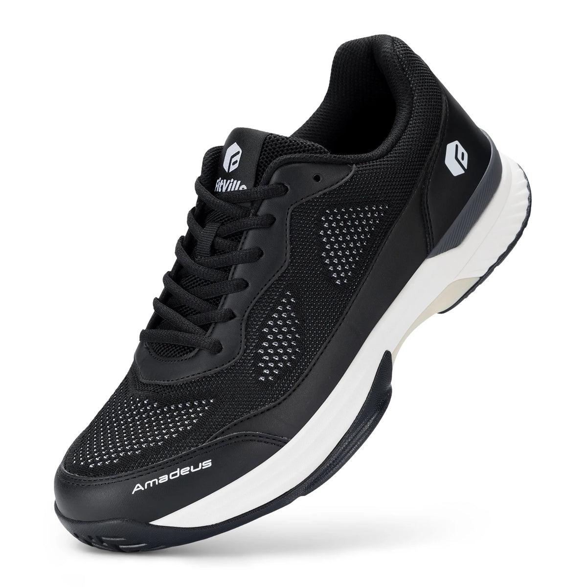 FitVille Pofessional Tennis Shoes for Mens  Soprt Shoes Training Sneakers Anti-Slip Sweat Absorbent Swollen Feet Arch Support