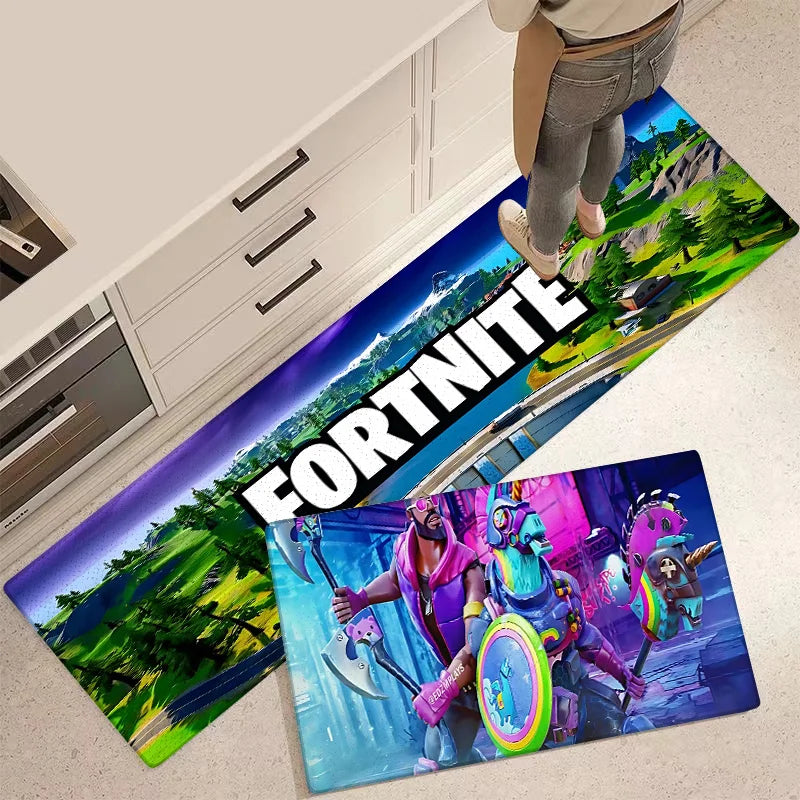 Capacho de Entrada Fortnites, Jogo Popular, Tapete Antiderrapante para Cozinha, Sala de Estar, Varanda e Casa de Banho, Tapete de Chão
