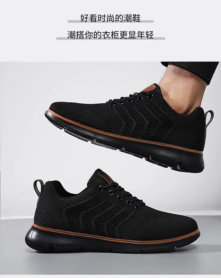 Casual Sneaker Shoes Breathable Men's Walking Mesh Soft Sole Outdoor Anti Slip Travel Comfortable Running Shoes Tenis Masculino