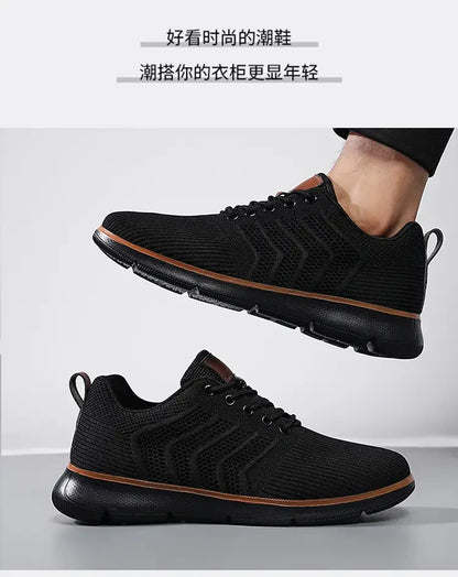 Casual Sneaker Shoes Breathable Men's Walking Mesh Soft Sole Outdoor Anti Slip Travel Comfortable Running Shoes Tenis Masculino
