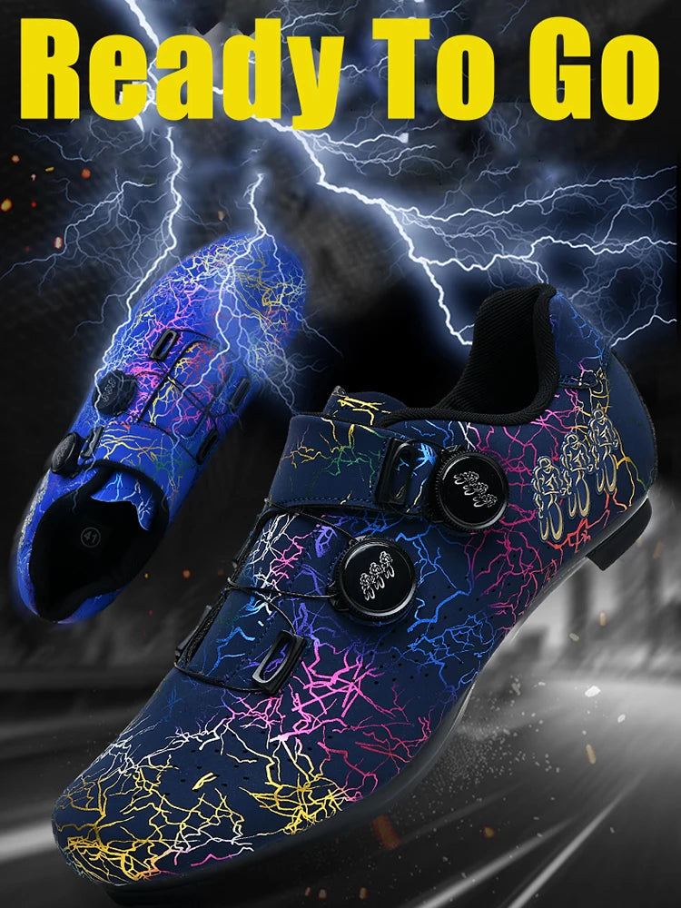 New Women Cycling Sports Shoes Rubber Non-Slip MTB Shoes Men PU Leather Breathable Outdoor Racing Pedal Bicycle Boots Unisex