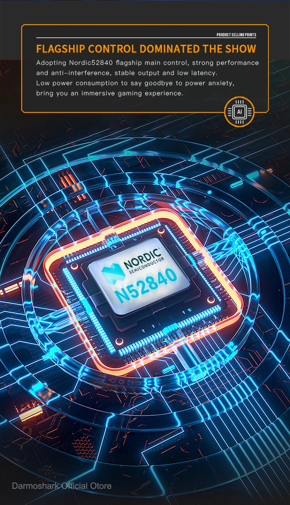 Darmoshark M3Pro Gaming-Maus 2.4G BT kabellos Tri-Mode PAW3395 Sensor N52840 26000DPI für große Hände mit Makro-Treiber – Maus für Gaming