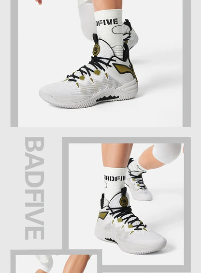 Li-Ning Men's BADFIVE STORM 2025 Outdoor Basketball Shoes BOOM Cushioning TUFF OS Wearable LiNing Sports Sneakers ABFV017