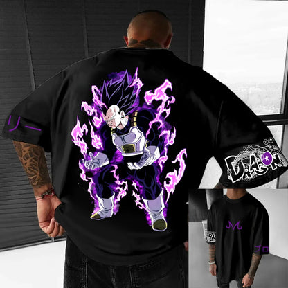 Dragon Ball Z-print T-shirt i bomuld med korte ærmer Son Goku Vegeta til mænd og kvinder Harajuku Y2k Tee vintage sommer-streetwear