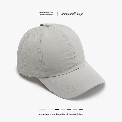 Lightweight Soft Top Baseball Cap for Women, Summer Cross Leakage Ponytail Breathable Mesh Outdoor Sun Protection Duckbill Cap