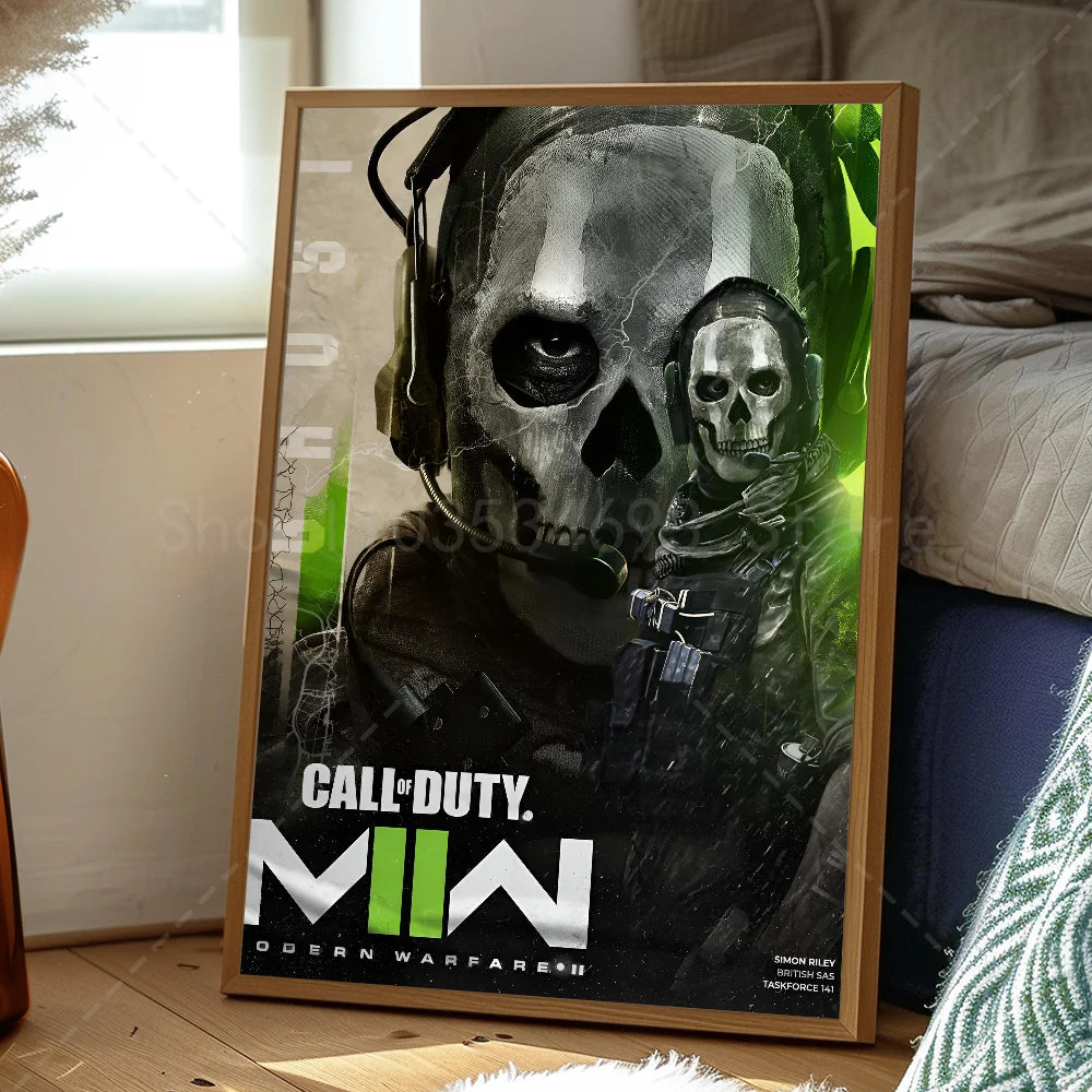 COD Call Of Duty G-Ghosts Poster Self-adhesive Art Waterproof Paper Sticker Coffee House Bar Room Wall Decor