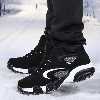 Men's Snow Boots Winter Warm Couple Casual Sneakers Fashion Leather Outdoor Sport Running Tenis Men Non-slip Big Size 48 Trainer