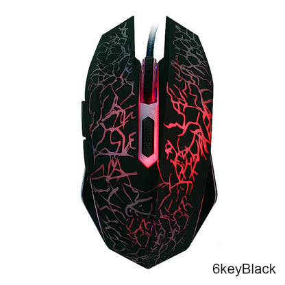 Rato gaming com fios USB 2400 DPI, rato profissional para gamer com retroiluminação LED, rato ergonómico para computador, PC, portátil e MacBook