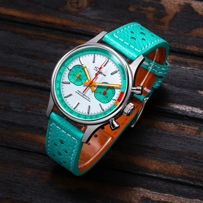 Sugess Chronograph Watch for Man ST19 Swanneck Movement Mechanical Wristwatches Sapphire Crystal Pilot Military Racing Clock New