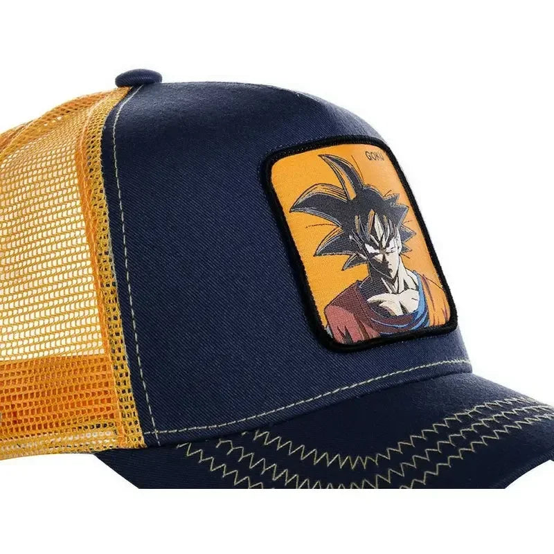 Dragon Ball Son Goku Cap Baseball Cap Summer Travel Peaked Cap Men's Embroidery Hip-Hop Sun Visor Adjustable Trucker Mesh Cap