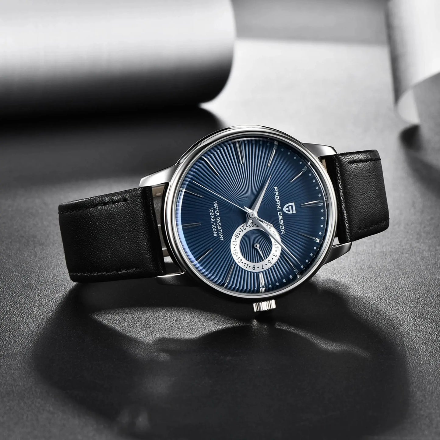 Relógio Casual de Quartzo para Homem PAGANI DESIGN, Luxo Leve, Versátil, Vidro Revestido, Impermeável, Mostrador em Aço Inoxidável e Indicação de Data