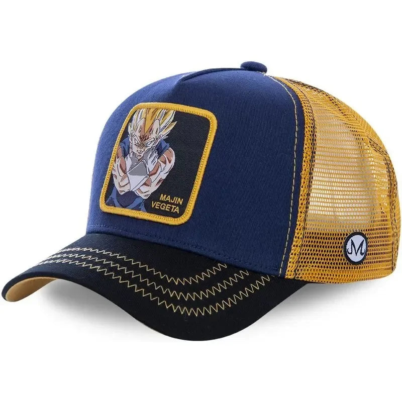Dragon Ball Son Goku Cap Baseball Cap Summer Travel Peaked Cap Men's Embroidery Hip-Hop Sun Visor Adjustable Trucker Mesh Cap