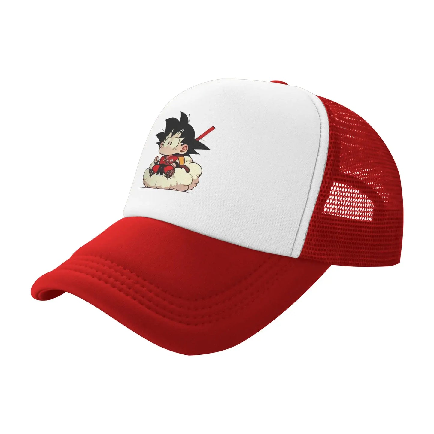 Dragon Ball  Kid Buu Trucker Cap Unisex  Hats Sun Caps Trucker Cap Adjustable Polyester Mesh Baseball Cap Summer, produit gaming premium Fraquane