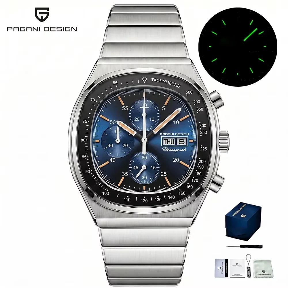 PAGANI DESIGN Men's Chronograph Watch Japan Miyota OS00 Movement Speed Tester Sapphire Waterproof Quartz Watch Reloj Hombre