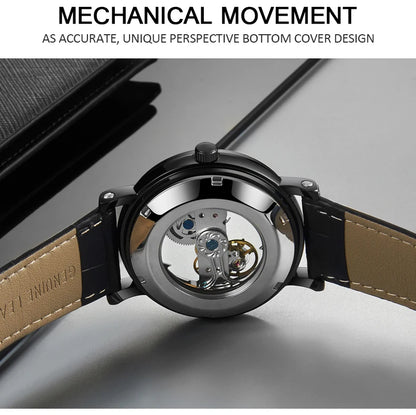 AKDPN Men's Watches Automatic Mechanical Stainless Steel Men's Wrist Watch Skeleton Automatic Watches for Man Watch Montre Homme