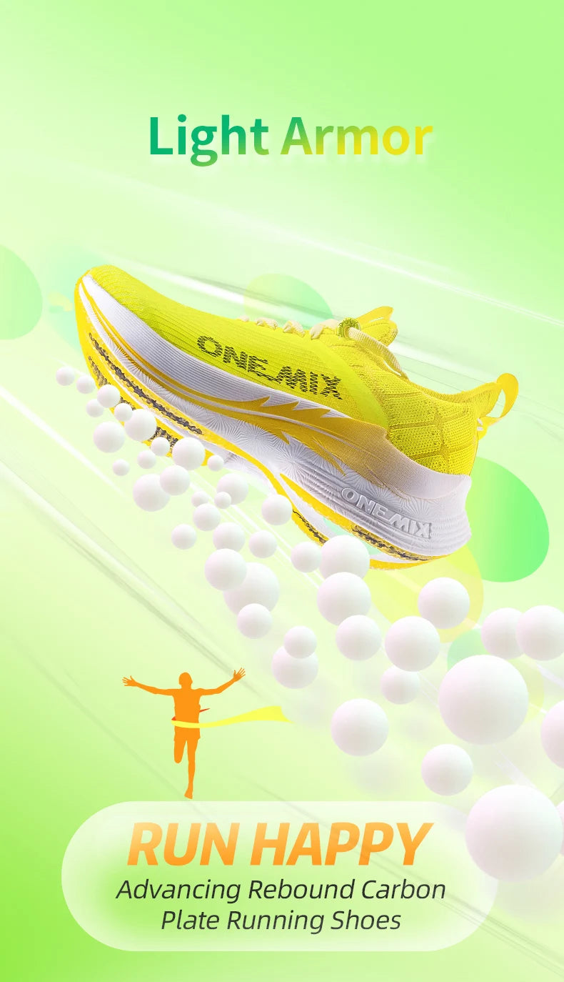 ONEMIX Original Carbon Fiber Running Racing Shoes Professional Marathon Ultra-light Rebound Damping Trail Sport Road Sneakers