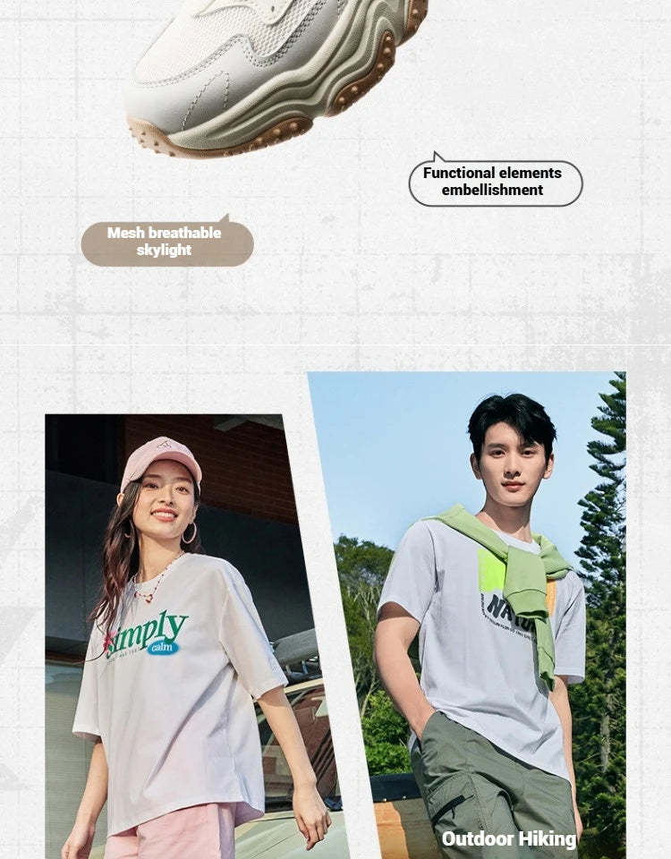Xtep casual shoes 2025 spring and summer lightweight sports shoes with thick sole, fashionable street style sneakers 875319320004